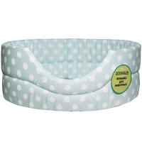 Лежанка овальная стеганая поролоновая хлопок Горох МИКС 42*34*18см/DONBARON