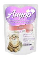Кошки Амурр 100г д/кошек  ЖЕЛЕ ягненок/24шт/