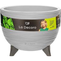 Кашпо La Decoro 9,8л серый жемчуг с вставкой (ножка) КШ-2494 /6шт/ПП
