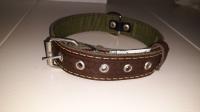 Ошейник кожа+брезент 30мм 2-х слойный Н/У 55-60см
