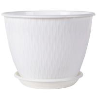 Цветочный горшок Корсика 2,4л белый с поддоном 5PL0295