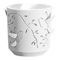 Кашпо Колибри 1,25л белый с белой вставкой КШ-4643