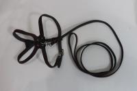 Комплект для собак и кошек (поводок кожа 1,3м + шлейка кожа 7мм)/140312