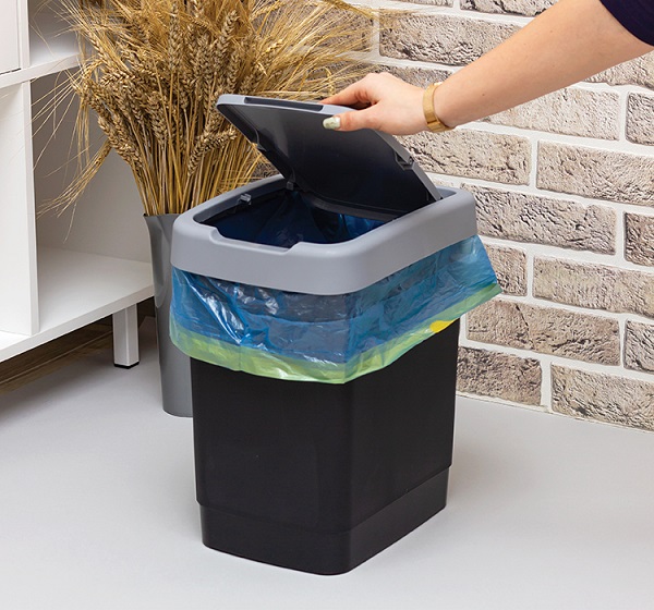 Контейнер д/мусора 18л ТВИН синий М2479 /8шт/М-пласт