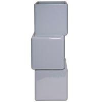 Ваза Квадрат Смещенный h30 10*10см серый глян 6360/300С-241/072990