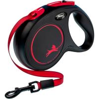 Рулетка Флекси Классик Блэк Файер М ремень 5м на 25кг черно-бордовая/44704/Евро