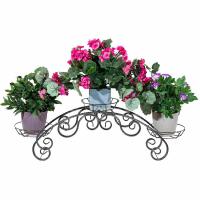 Подставка РЗДИ Дуга ажурная 3 горшка графит