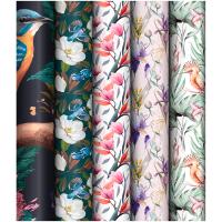 Упаковочная бумага 70*100см "Весеннее настроение" 80г/м2 глянц. 5 диз. MESHU /Рельеф