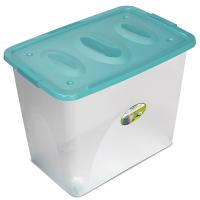 Ящик универс. Астело 73л 60*40*48см на колесиках бирюзовый С667 /4шт/Мартика