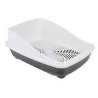 Туалет д/кошек Zoo-M с высоким бортом и сеткой 52*39*20см серый/2903/Дарэлл