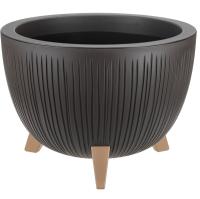 Кашпо ПЕТАЛИС D350 12л коричневый ротанг с вставкой М3255 /3шт/М-пласт