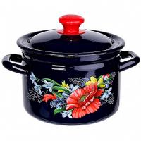 Кастрюля 10л эмаль цил борт бостон Апрель 41815-223/6-У2 /2шт/Керчь  