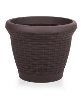 Цветочный горшок Плетение 15л антрацит с поддоном