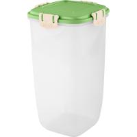 Контейнер д/пищ.прод. Barberry 1,5л квадратный высокий с зажимом фисташквый SE2241 /18шт/ПР 