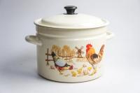 Кастрюля 8л эмаль цил слоновая Подворье 41804-202/6-У2