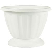 Вазон на низкой ножке 10л Пальмира белый М1398