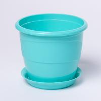Цветочный горшок Венеция 0,75л бирюзовый с поддоном