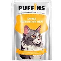 Кошки Пуффинс 75г ЖЕЛЕ курица/34шт/ЧЗ