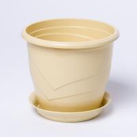 Цветочный горшок Венеция 0,75л кремовый с поддоном
