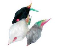 Игрушка к Набор Мышь с пером 8см 6шт БЛИСТЕР/HWT05-1/Вестерн