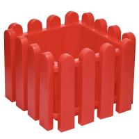 Кашпо Вологда 18,5*18,5*14,2см квадрат красный 07202 /10шт/Милих