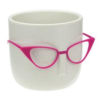 Кашпо МАРИ 0,65л белая ротанг М3075