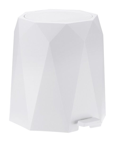Контейнер для мусора 4,5л ПРИЗМА с педалью белый М2482 