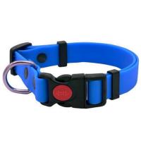 Ошейник биотан 20мм с фастексом синий 30-42см матовый желтый/30120401-04/Каскад