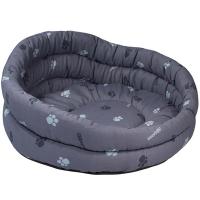 Лежанка круглая стеганая с подушкой хлопок разноцветная 60*60*20/9133