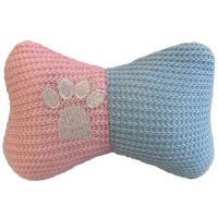 Игрушка с Косточка розово-голубая плюшевая с пищалкой для собак12см/C7323/ЗР