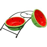 Миска керамика 2*130мл на подставке 24,5х11*5см/МКР314/Евро