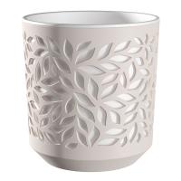 Кашпо Листья 4л пудра с белой вставкой КШ-5832 /12шт/ПП 