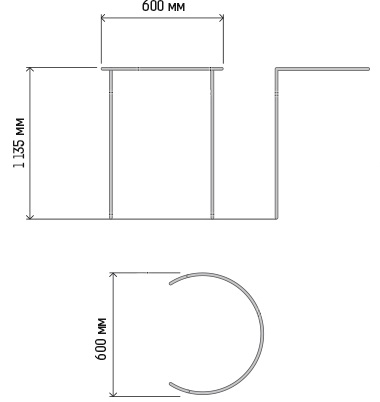 Кустодержатель большой  D-60см H-135см полукруглая