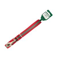 Поводок капрон 25мм*5м красный с серой полосой DONBARON