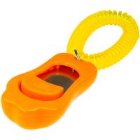 Кликер ZooOne трёхтоновый в форме лапки с браслетом оранжевый 1016-12/Пет Лайн
