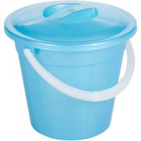 Ведро 6л евро пищевое с крышкой голубое