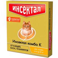 Капли Инсектал Комбо от внешн. и внутр. паразитов д/кошек 4-8кг/42шт/N202/Экопром ЧЗ