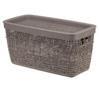 Коробка д/хранения БЯЗЬ 4л французский серый с крышкой 28*14*14см М2325