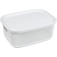 Корзина д/хранения Лофт 12л c крышкой прямоуг. белый А272 /12шт/ Арз