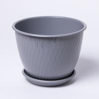 Цветочный горшок Корсика 2,4л серый муссон с поддоном 5PL0298