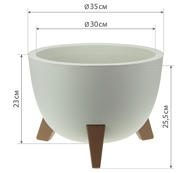 Кашпо ФЛОРИАН D350 12л белый ротанг с вставкой М3187 /3шт/М-пласт 