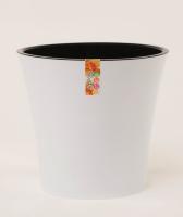 Кашпо Арте 1,2л белый с черной вставкой
