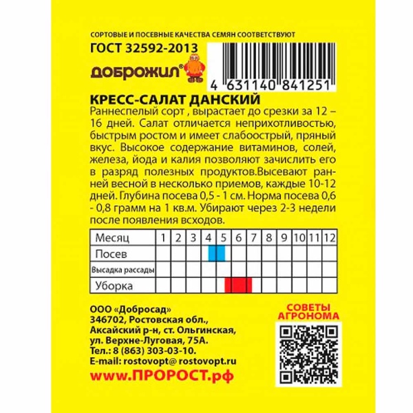 Кресс-салат Данский 1г