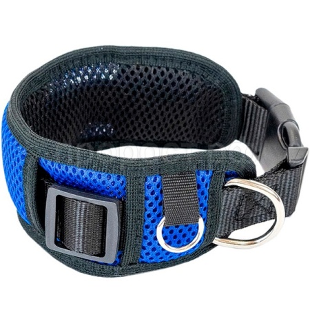 Ошейник синтетика 60мм АЭРО с подкладкой 34-50см синий/610325/Дарэленд