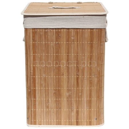 Корзина для белья 35*35*50см складная бамбук с ручками 312139