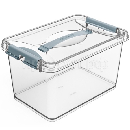 Контейнер д/хранения Клик 10л прозрачный с защелками С274ПРО