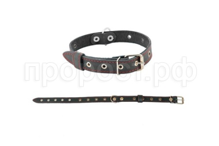 Ошейник кожа 25мм 1сл Стандарт безразмерный до 56см/010125