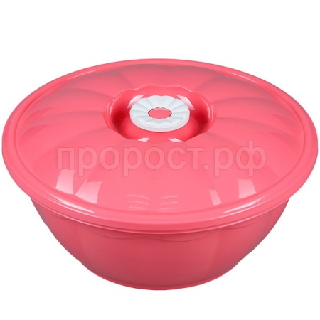 Таз 4,5л с крышкой розовый/03100/Арз