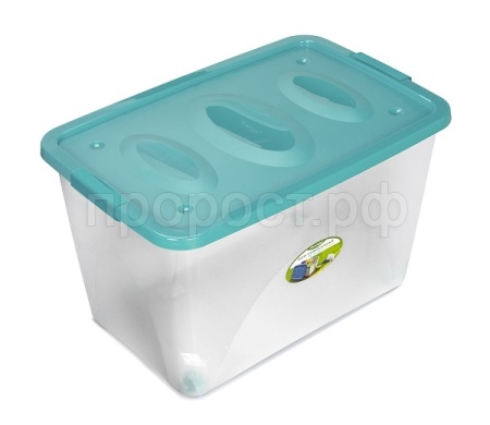 Ящик универс. Астело 54л 60*40*36см на колесиках бирюзовый С666БИР /3шт/Мартика