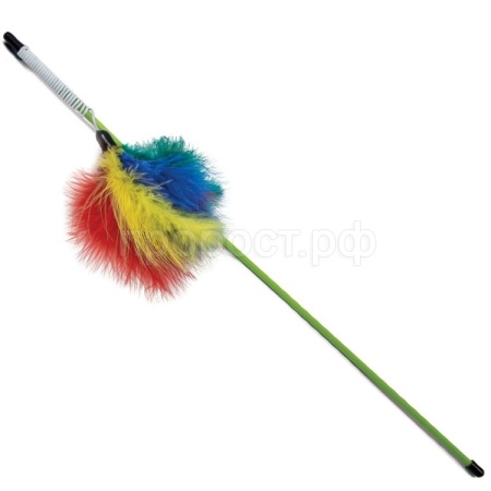 Игрушка к Дразнилка удочка с яркими перьями 46см/К2090/ЗР